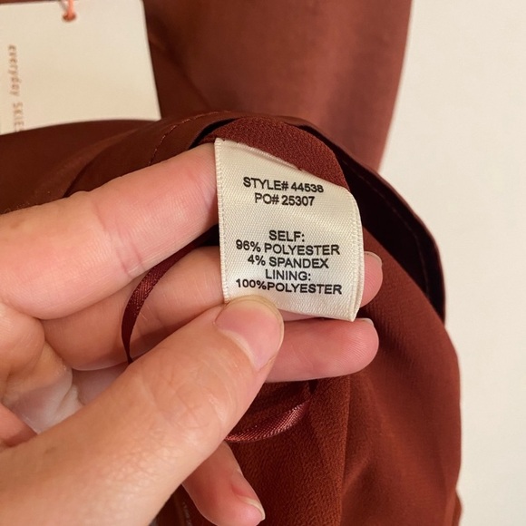 SKIES ARE BLUE Rust Satin Lace Trim Tank Top Size L – Fall Chic Cami Blouse - Picture 6 of 10